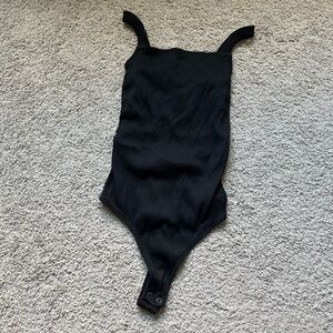 Express One Eleven Black Strappy Cage Back Bodysuit Size S